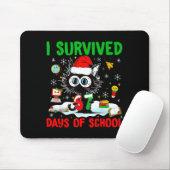 Funny Black Cat Christmas I Survived 67 Days Of Sc Muismat (Met muis)