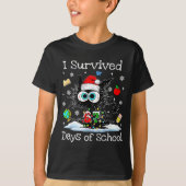 Funny Black Cat Christmas I Survived 67 Days Of Sc T-shirt (Voorkant)