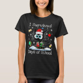 Funny Black Cat Christmas I Survived 67 Days Of Sc T-shirt (Voorkant)