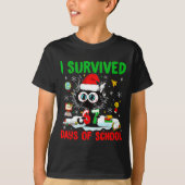 Funny Black Cat Christmas I Survived 67 Days Of Sc T-shirt (Voorkant)