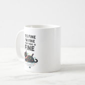 Funny Black Cat Christmas Lights Mug Koffiemok (Voorkant links)