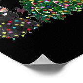 Funny Black Cat Christmas Tree Merry Xmas Humor Ca Poster (Hoek)