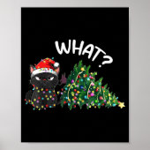 Funny Black Cat Christmas Tree Merry Xmas Humor Ca Poster (Voorkant)