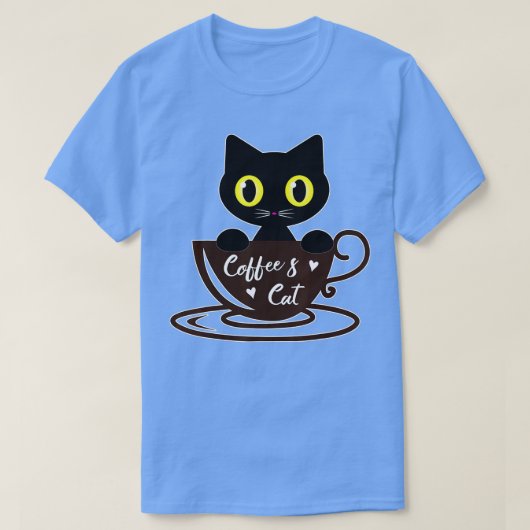 Funny Black Cat Coffee Mok Cat Lover Boy Girl T-shirt (Design voorkant)