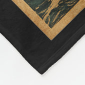 Funny Black Cat Eating Tacos Retro Japanese  Fleece Deken (Hoek)