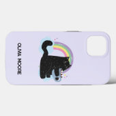 Funny Black Cat en Marshmallow Case-Mate iPhone Case (Achterkant (horizontaal))
