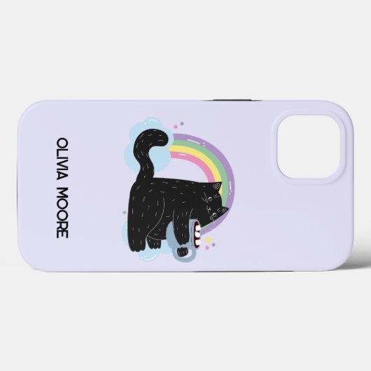 Funny Black Cat en Marshmallow Case-Mate iPhone Case (Achterkant (horizontaal))