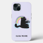 Funny Black Cat en Marshmallow Case-Mate iPhone Case (Achterkant)