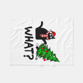 Funny Black Cat Gift met kerstboom over C Fleece Deken (Voorkant (Horizontaal))