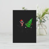 Funny Black Cat Gift met kerstboom over C Kaart (Staand voorkant)
