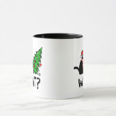 Funny Black Cat Gift met kerstboom over C Mok (Midden)