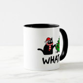 Funny Black Cat Gift met kerstboom over C Mok (Voorkant rechts)