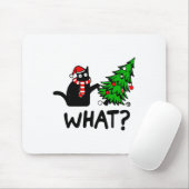 Funny Black Cat Gift met kerstboom over C Muismat (Met muis)