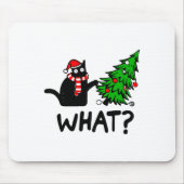 Funny Black Cat Gift met kerstboom over C Muismat (Voorkant)