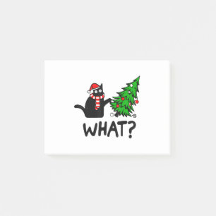 Funny Black Cat Gift met kerstboom over C Post-it® Notes