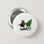 Funny Black Cat Gift met kerstboom over C Ronde Button 5,7 Cm (Voorkant /achterkant)