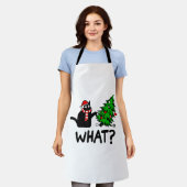Funny Black Cat Gift met kerstboom over C Schort (Gedragen)