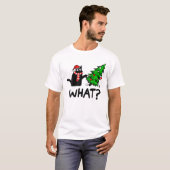 Funny Black Cat Gift met kerstboom over C T-shirt (Voorkant volledig)