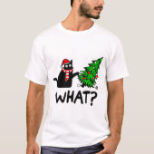 Funny Black Cat Gift met kerstboom over C T-shirt (Voorkant)
