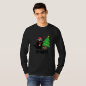 Funny Black Cat Gift met kerstboom over C T-shirt (Voorkant volledig)