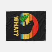 Funny Black Cat Gift Pushing Christmas Tree Over C Fleece Deken (Voorkant (Horizontaal))