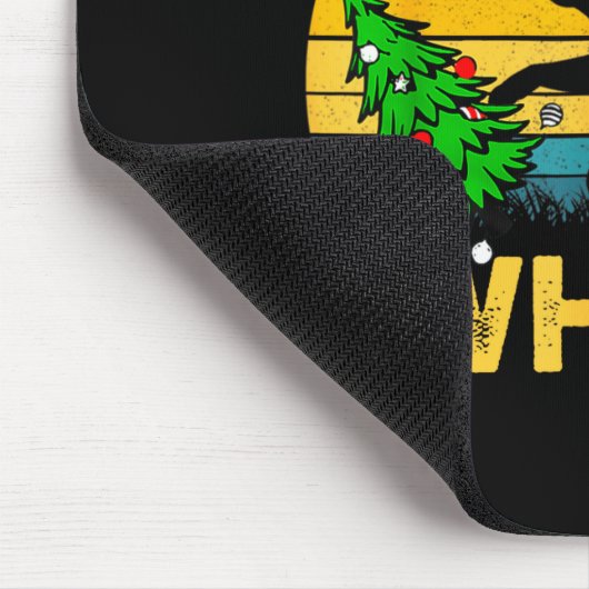 Funny Black Cat Gift Pushing Christmas Tree Over C Muismat (Hoek)