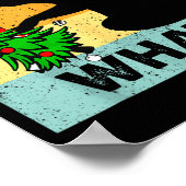 Funny Black Cat Gift Pushing Christmas Tree Over C Poster (Hoek)