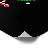 Funny Black Cat Gift Pushing Christmas Tree Over C Poster (Hoek)