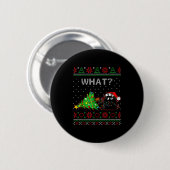 Funny Black Cat Gift Pushing Christmas Tree Over C Ronde Button 5,7 Cm (Voorkant /achterkant)