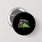 Funny Black Cat Gift Pushing Christmas Tree Over C Ronde Button 5,7 Cm (Voorkant /achterkant)