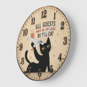 Funny Black Cat Grote Klok (Hoek)