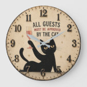 Funny Black Cat Grote Klok (Voorkant)