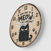 Funny Black Cat Grote Klok (Hoek)
