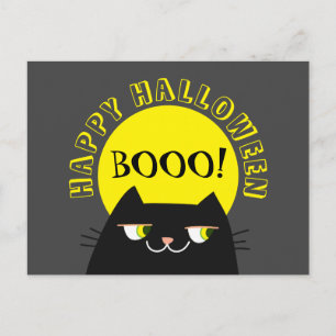 Funny Black Cat Halloween Briefkaart