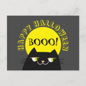Funny Black Cat Halloween Briefkaart (Voorkant)