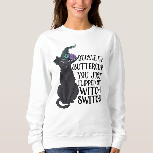 Funny Black Cat Halloween Sweatshirt (Voorkant)