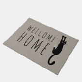 Funny Black Cat Hanging On | Aangepast Kat koelen Deurmat (Schuin)