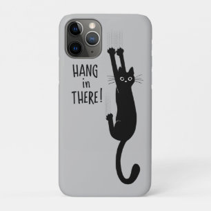Funny Black Cat Hanging On Wacht even. Case-Mate iPhone Case