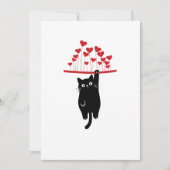 Funny Black Cat Hanging Out Valentine's Day Feestdagenkaart (Voorkant)