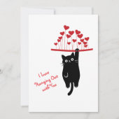 Funny Black Cat Hanging Out Valentine's Day Feestdagenkaart (Voorkant)
