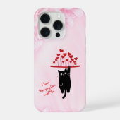 Funny Black Cat Hanging Out Valentine's Day iPhone Hoesje (Achterkant)