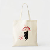 Funny Black Cat Hanging Out Valentine's Day Tote Bag (Voorkant)