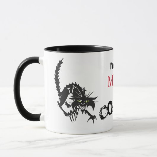Funny Black Cat heeft meer koffie nodig Mok (Links)