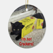 Funny Black Cat Holiday Ornament (Links)