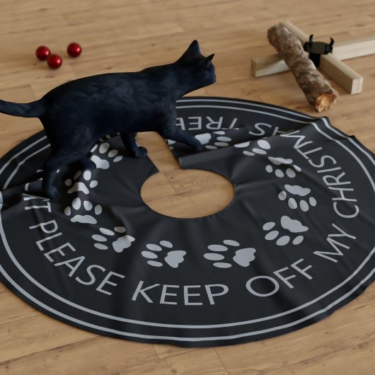 Funny Black Cat houdt mijn kerstboomrok uit Kerstboom Rok