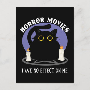 Funny Black Cat houdt van Horror Movie Briefkaart