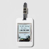 Funny Black Cat, ik ben het uitzicht Bagagelabel (Voorkant (verticaal))