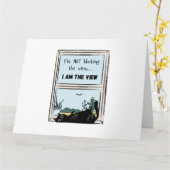 Funny Black Cat, ik ben het uitzicht Kaart (Gele Bloem)