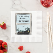 Funny Black Cat, ik ben het uitzicht Servet (Insitu)