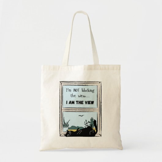 Funny Black Cat, ik ben het uitzicht Tote Bag (Voorkant)